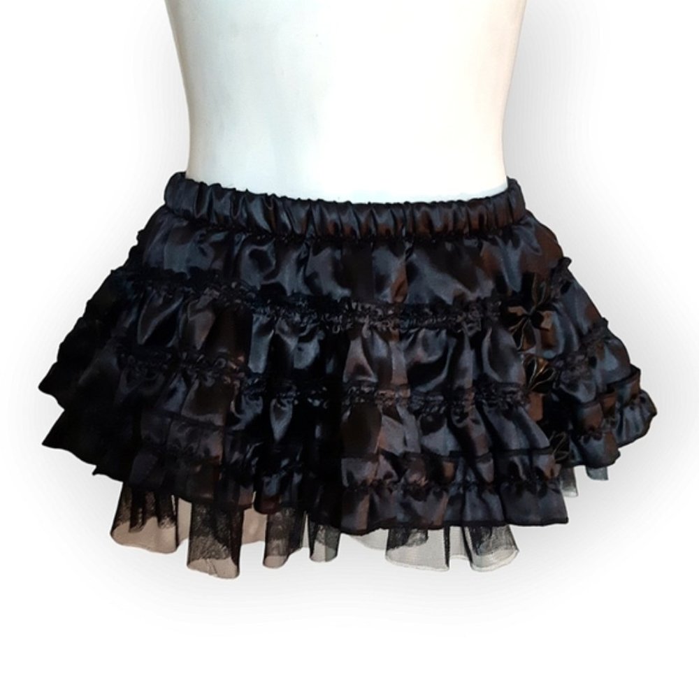 Burleska fine corsetry sexy ruffle and bow satin and mesh flouncy tutu OS